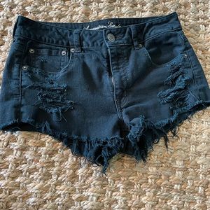 Gently worn distressed high rise shorts